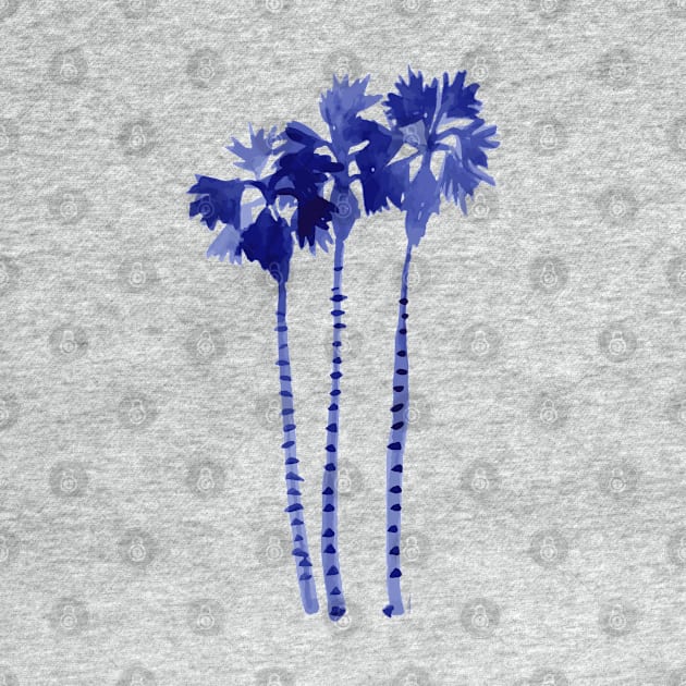 Blue Palm Trees by Limezinnias Design